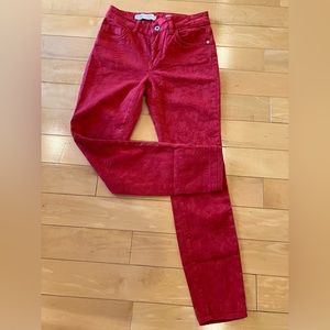 Pilcro and the Letterpress red textured high waist jean